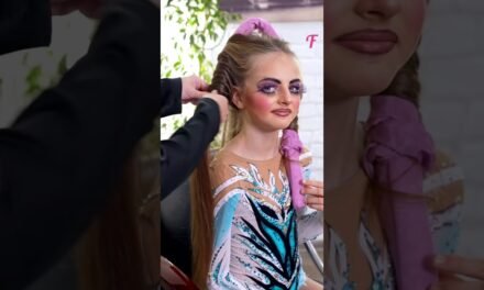 From Competition to Beauty Salon: A Gymnast's Makeup Transformation #shorts