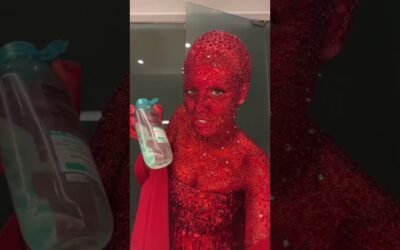 PART 1 of removing the over 30,000 stones on my body for my @dojacat dupe look for NYFW #nyfw