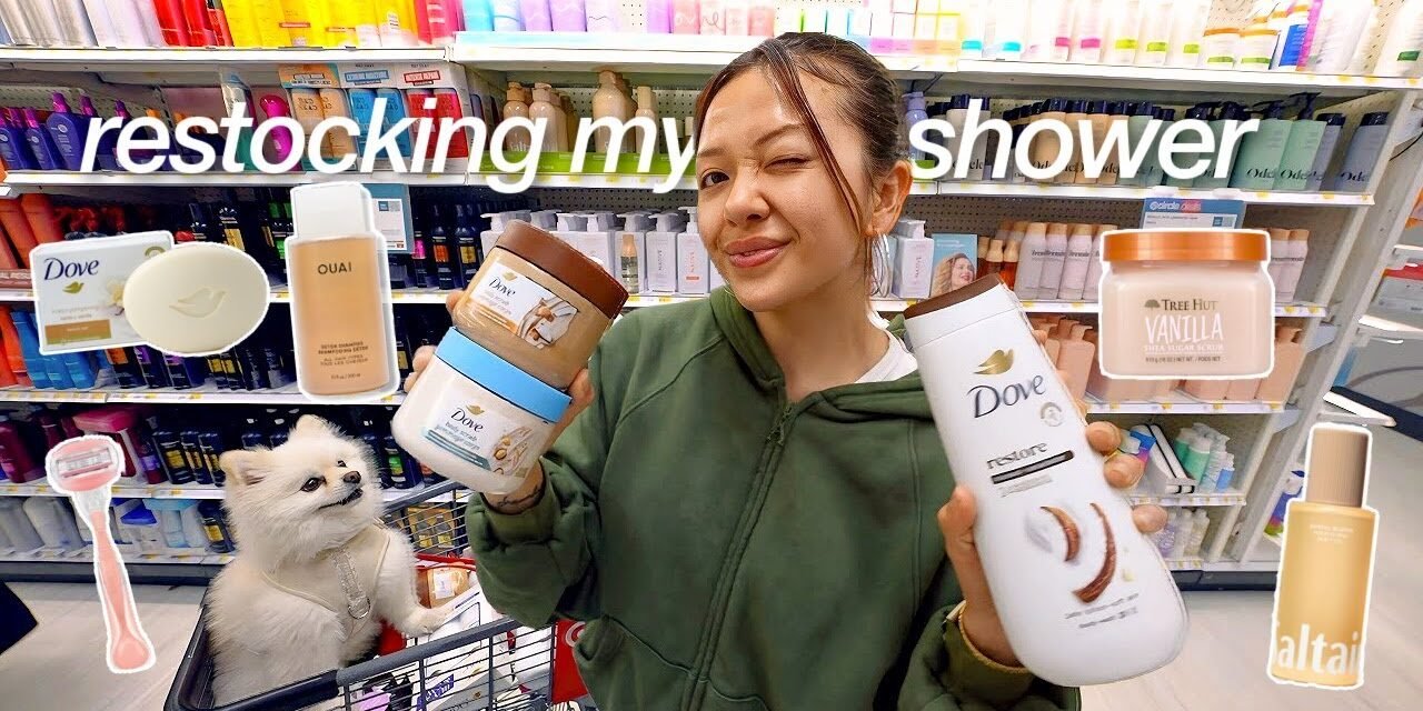 RESTOCKING MY SHOWER + EMPTIES DECLUTTER (self care & hygiene shopping)